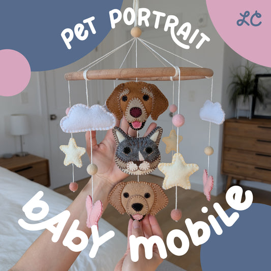 Custom Pet Portrait Baby Mobile