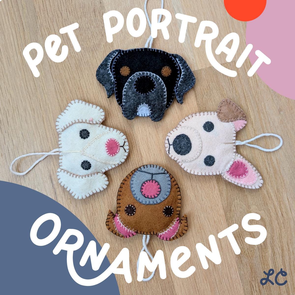Custom Felt Pet Portrait Ornament